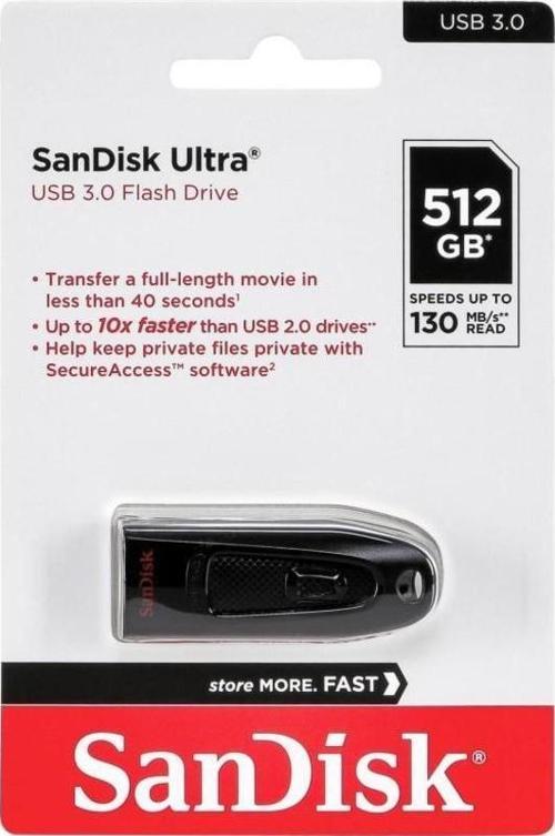 512GB USB 3.0 Flash Bellek  Ultra 100MB/s SDCZ48-512G-U46
