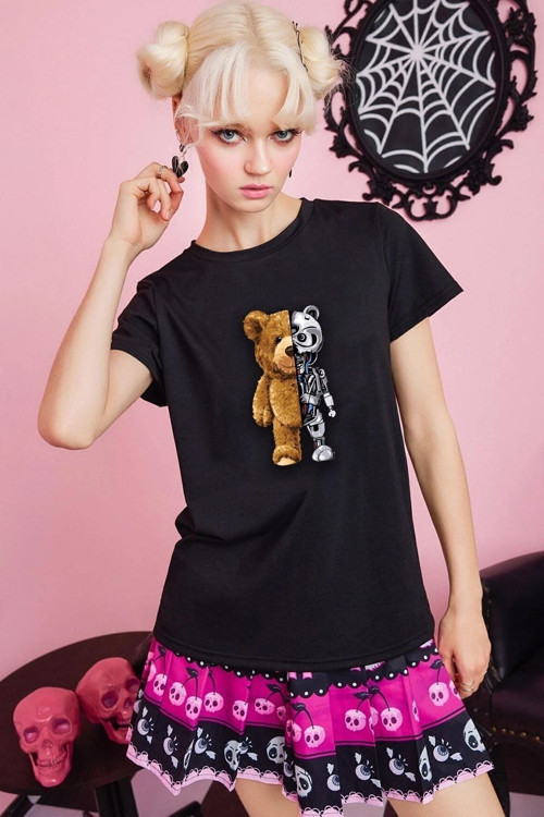 Unisex Boys Bear Baskılı T-shirt
