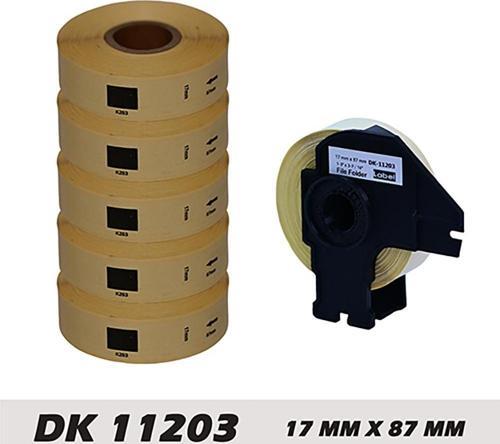 Brother DK 11203 Etiket 17 mm x 87 mm - 6 X 300 Adet + Tutucu