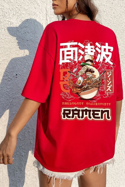 Unisex Ramen Baskılı Tshirt