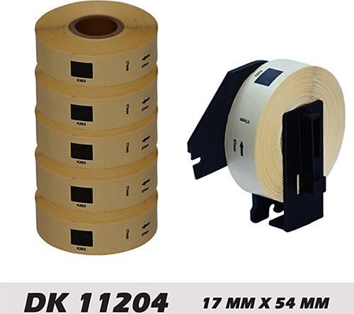 Brother DK 11204 Etiket 17 mm x 54 mm - 6 X 400 Adet + Tutucu