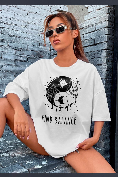 Yingyang Baskılı Tshirt