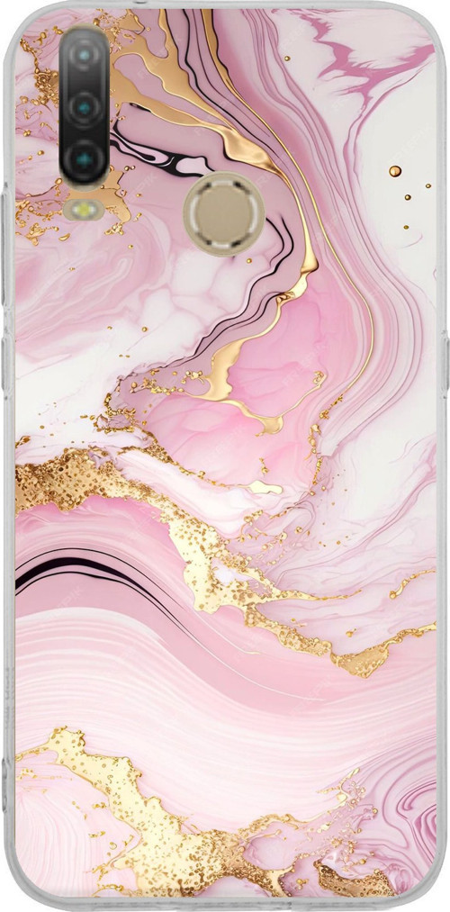 General Mobile GM 10 Uyumlu Pembe Mermer Baskılı Silikon Kılıf