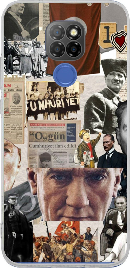 General Mobile GM 20 Uyumlu Atatürk Cumhuriyet Kolaj Baskılı Silikon Kılıf