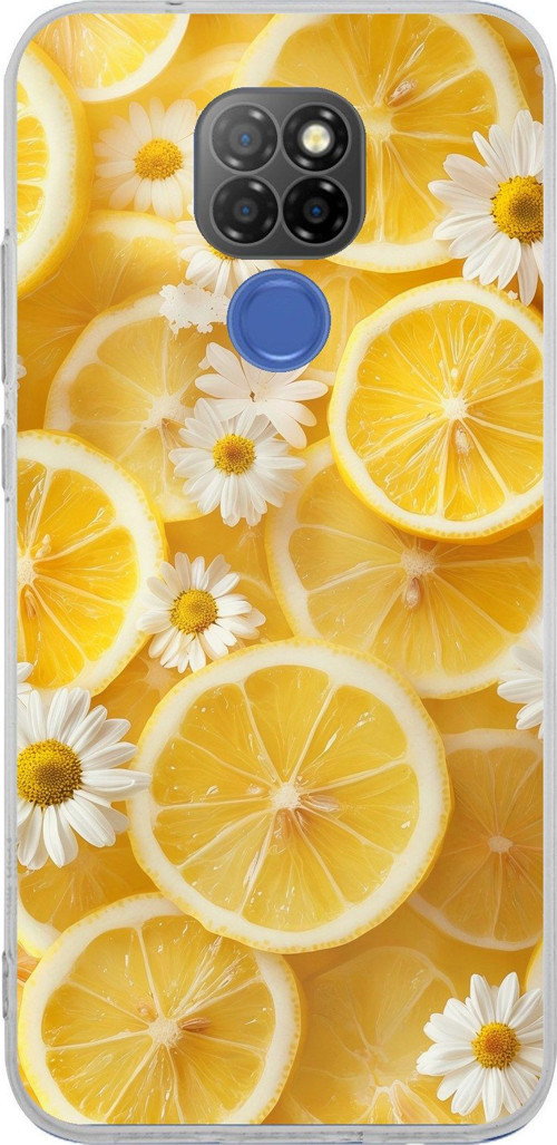General Mobile GM 20 Uyumlu Limon Dilimleri ve Papatya Desenli Baskılı Silikon Kılıf