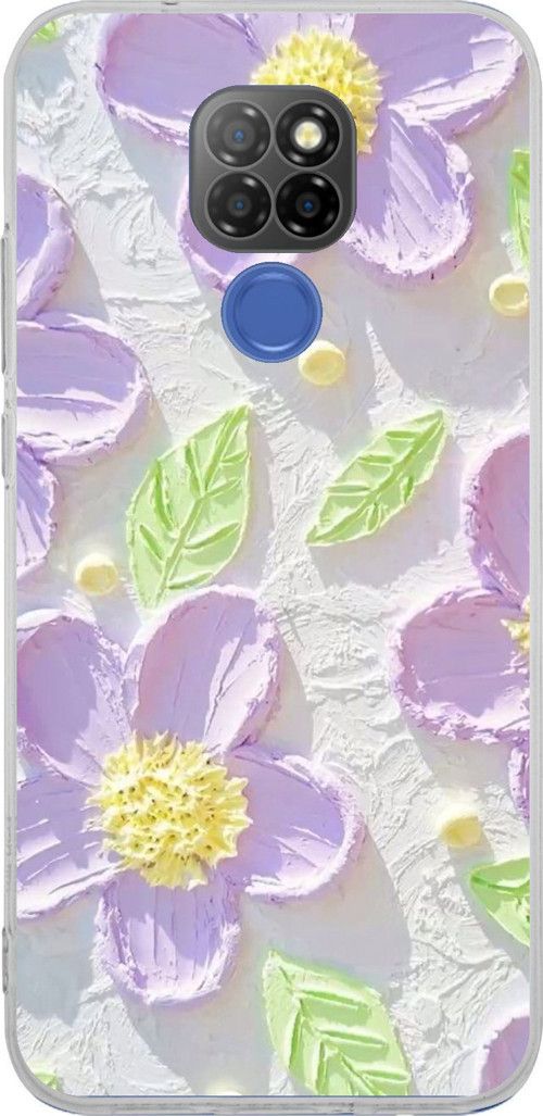 General Mobile GM 20 Uyumlu Mor Papatyalar Sulu Boya Baskılı Silikon Kılıf