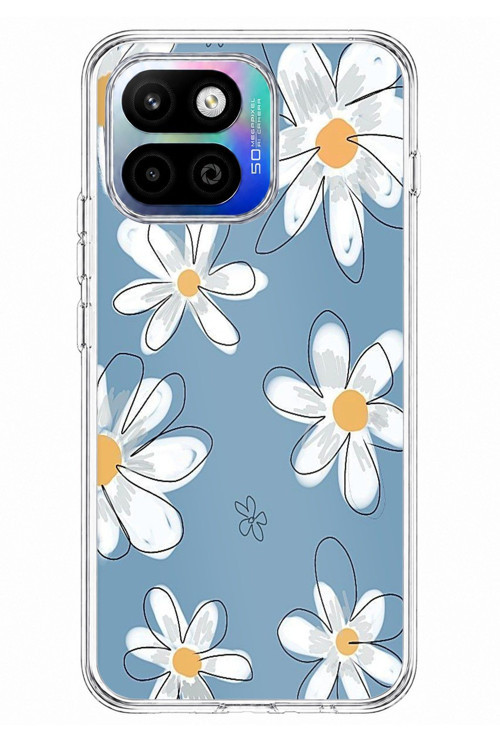 General Mobile GM 26 One 5G Uyumlu Mavi Papatya Bahçesi Baskılı Silikon Kılıf