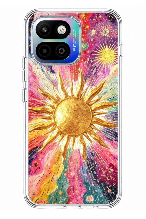 General Mobile GM 26 One 5G Uyumlu Psikedelik Galaksi ve Güneş Desenli Baskılı Silikon Kılıf