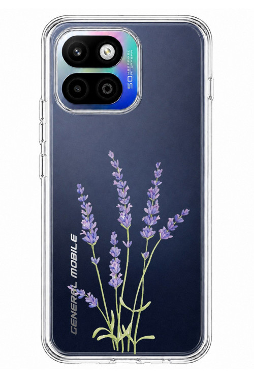 General Mobile GM 26 One 5G Uyumlu Lavanta Çiçek Tasarımlı Baskılı Silikon Kılıf