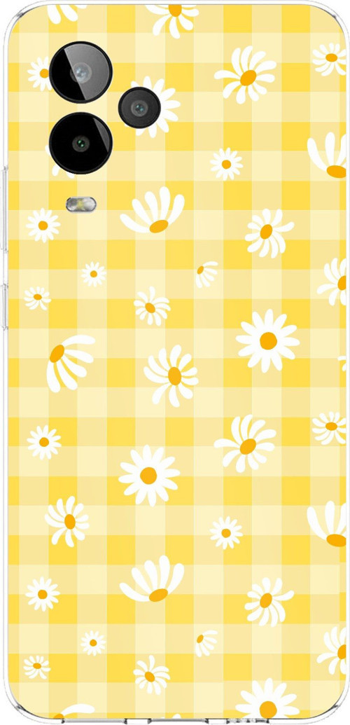 General Mobile GM 24 PRO Uyumlu Sarı Papatya Bahçesi Baskılı Silikon Kılıf