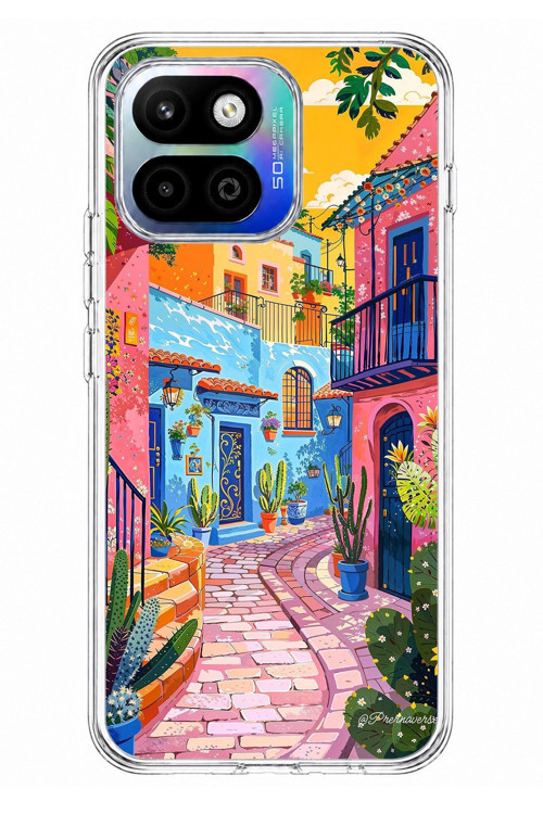 General Mobile GM 26 One 5G Uyumlu Renkli Sanat Sokak Silikon Kılıf Baskılı Silikon Kılıf