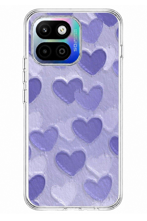 General Mobile GM 26 One 5G Uyumlu Mor Kalpler Tasarımlı Baskılı Silikon Kılıf