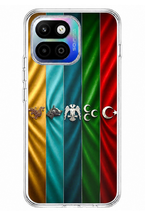 General Mobile GM 26 One 5G Uyumlu Tarihi Türk Devletleri Bayrakları Baskılı Silikon Kılıf