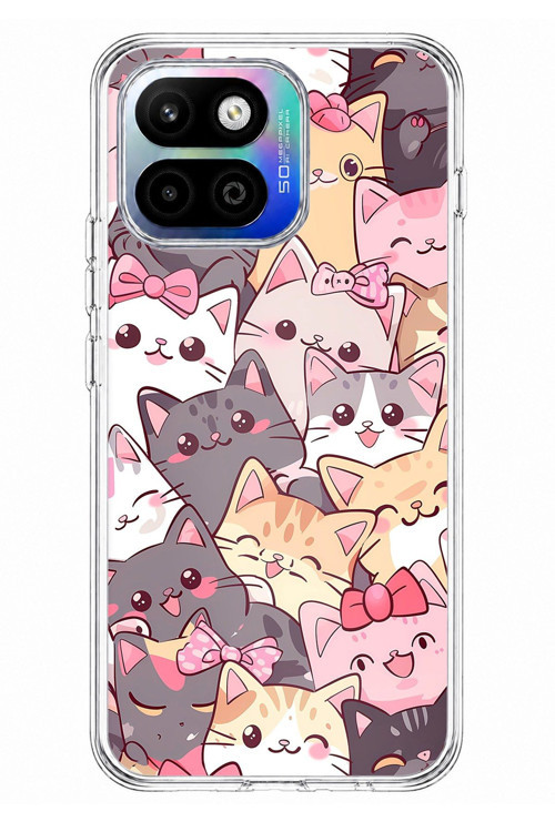 General Mobile GM 26 One 5G Uyumlu Sevimli Kediler Baskılı Silikon Kılıf