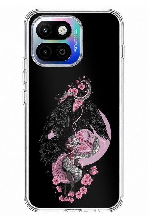General Mobile GM 26 One 5G Uyumlu Pembe Siyah Yılan Baskılı Silikon Kılıf