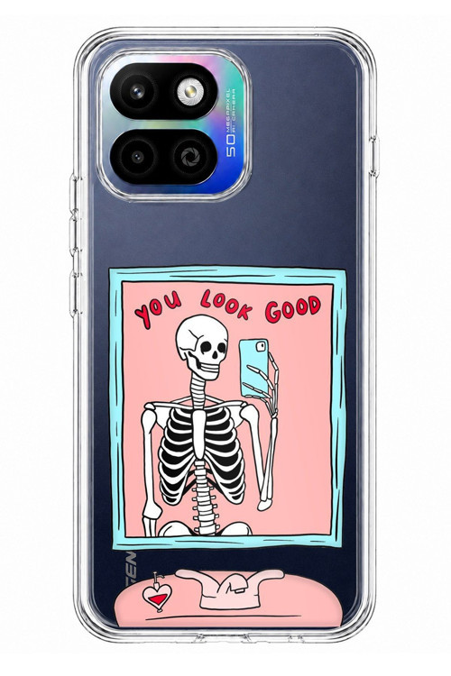 General Mobile GM 26 One 5G Uyumlu You Look Good İskelet Tasarımlı Baskılı Silikon Kılıf