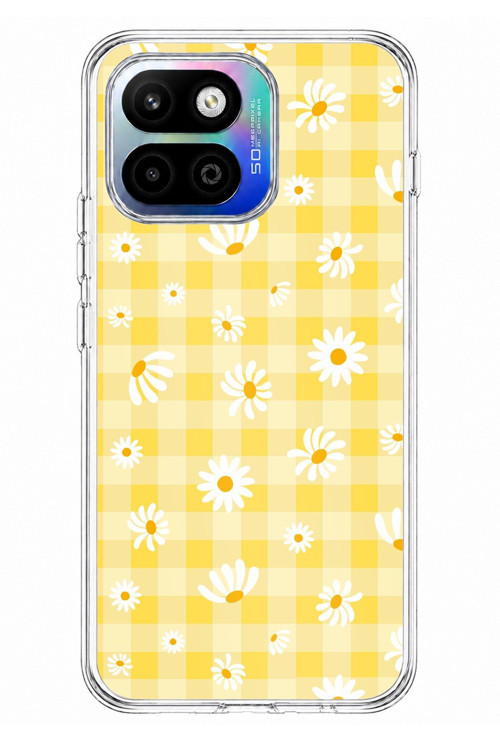 General Mobile GM 26 One 5G Uyumlu Sarı Papatya Bahçesi Baskılı Silikon Kılıf
