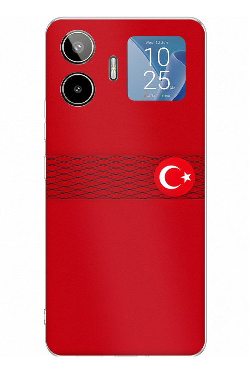 General Mobile GM 26 PRO Uyumlu Türk Milli Takım Izgara Desenli Forma Baskılı Silikon Kılıf