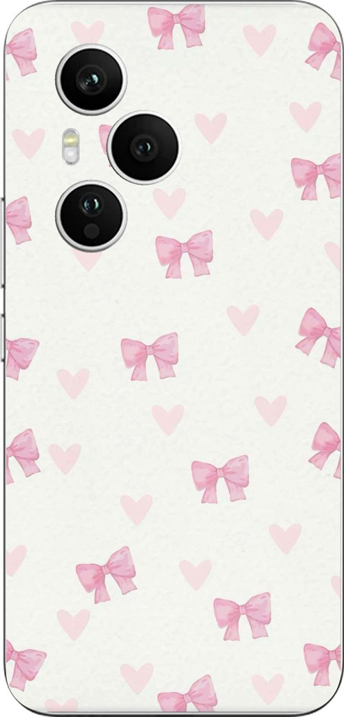 Honor 400 PRO Uyumlu Fiyonklar ve Pembe Kalpler Baskılı Silikon Kılıf