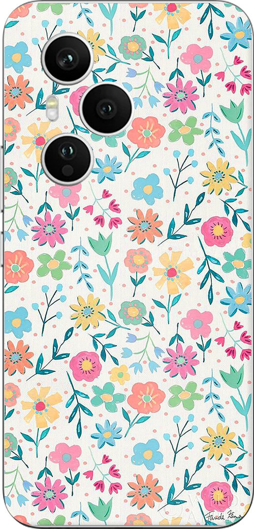 Honor 400 PRO Uyumlu Dekoratif Çiçekler Baskılı Silikon Kılıf
