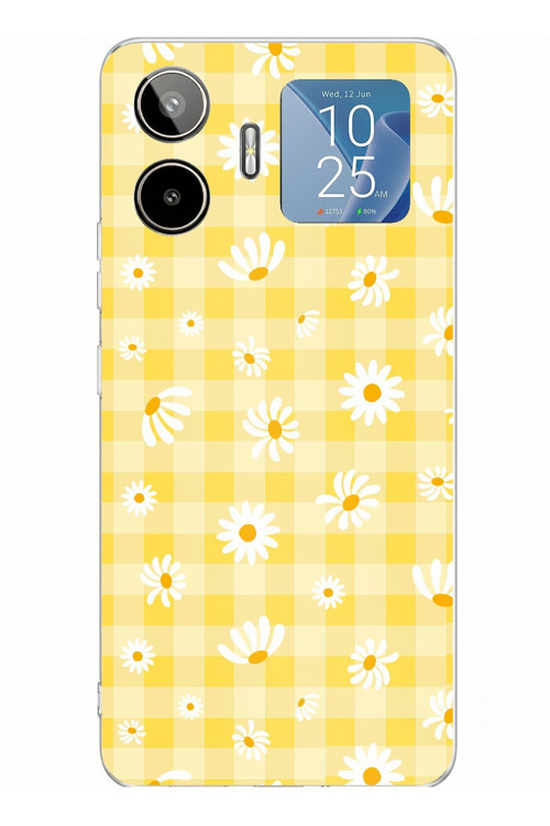 General Mobile GM 26 PRO Uyumlu Sarı Papatya Bahçesi Baskılı Silikon Kılıf