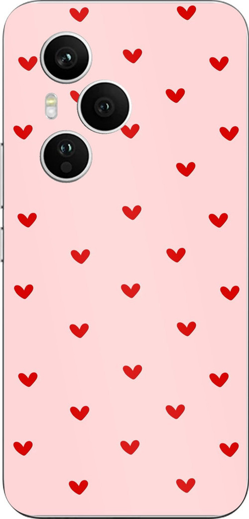 Honor 400 PRO Uyumlu Kırmızı Minik Kalpler Baskılı Silikon Kılıf
