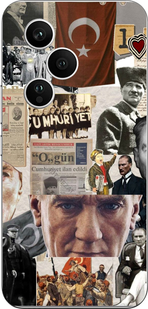 Honor 400 PRO Uyumlu Atatürk Cumhuriyet Kolaj Baskılı Silikon Kılıf