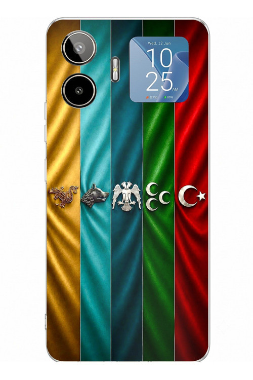 General Mobile GM 26 PRO Uyumlu Tarihi Türk Devletleri Bayrakları Baskılı Silikon Kılıf