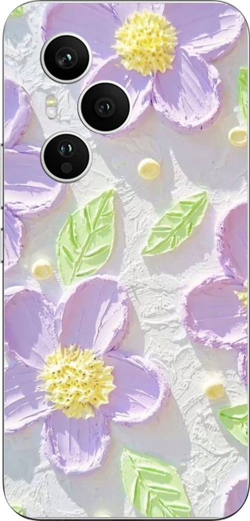 Honor 400 PRO Uyumlu Mor Papatyalar Sulu Boya Baskılı Silikon Kılıf