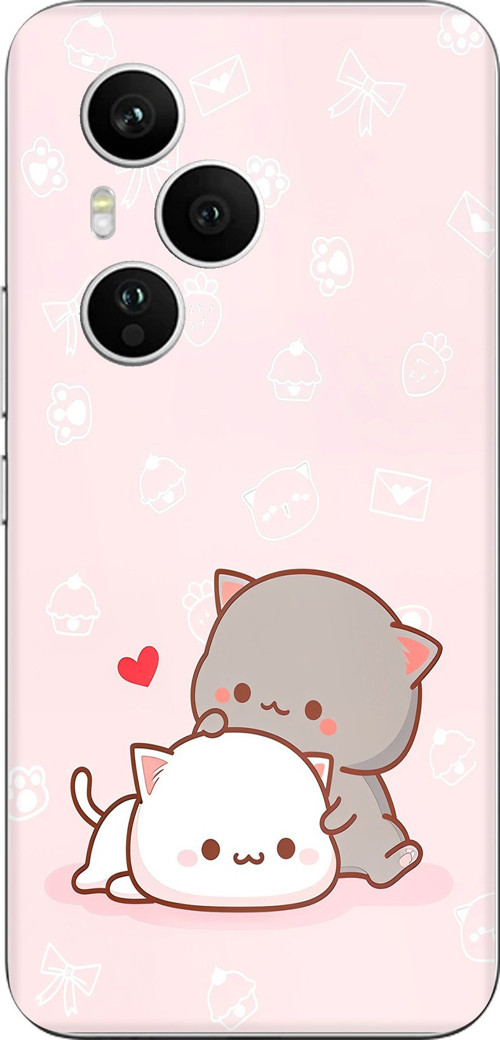 Honor 400 PRO Uyumlu Sevimli ve Remontik Kediler Baskılı Silikon Kılıf