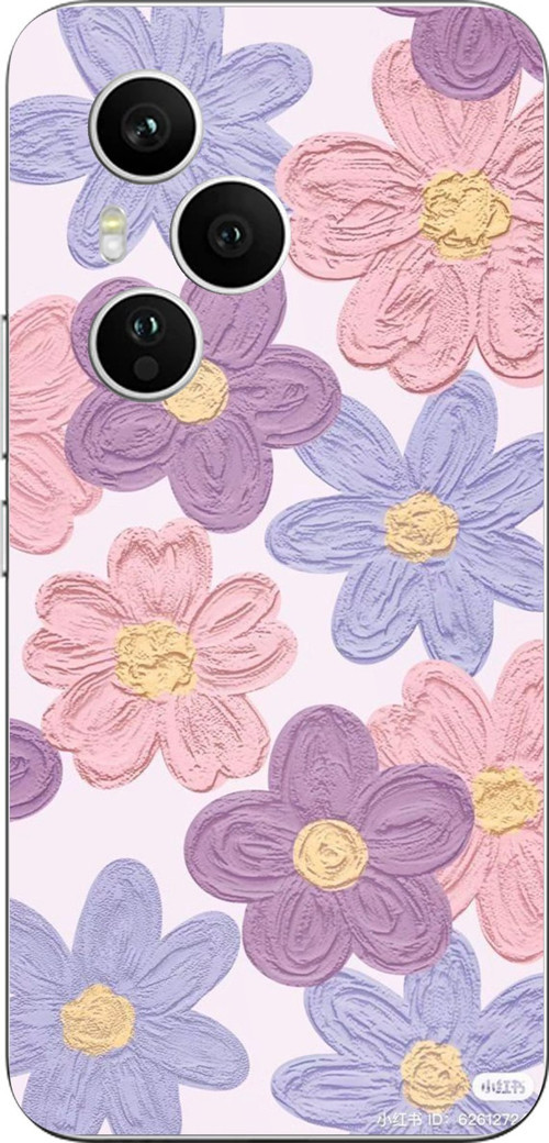 Honor 400 PRO Uyumlu Renkli Papatyalar Sulu Boya Baskılı Silikon Kılıf