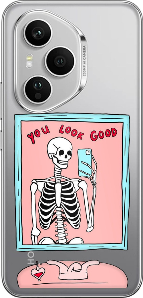 Honor 400 PRO Uyumlu You Look Good İskelet Tasarımlı Baskılı Silikon Kılıf