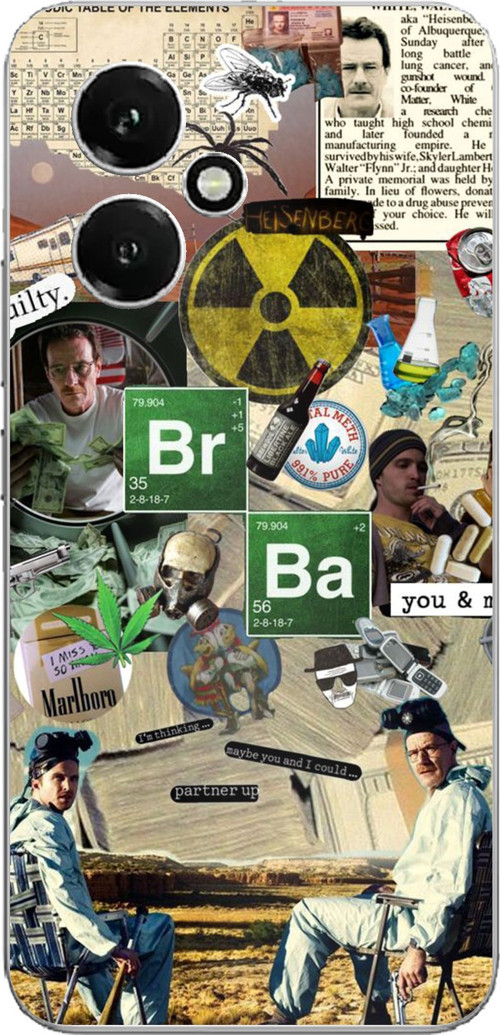 Honor 400 Uyumlu Breaking Bad Kolaj Baskılı Silikon Kılıf