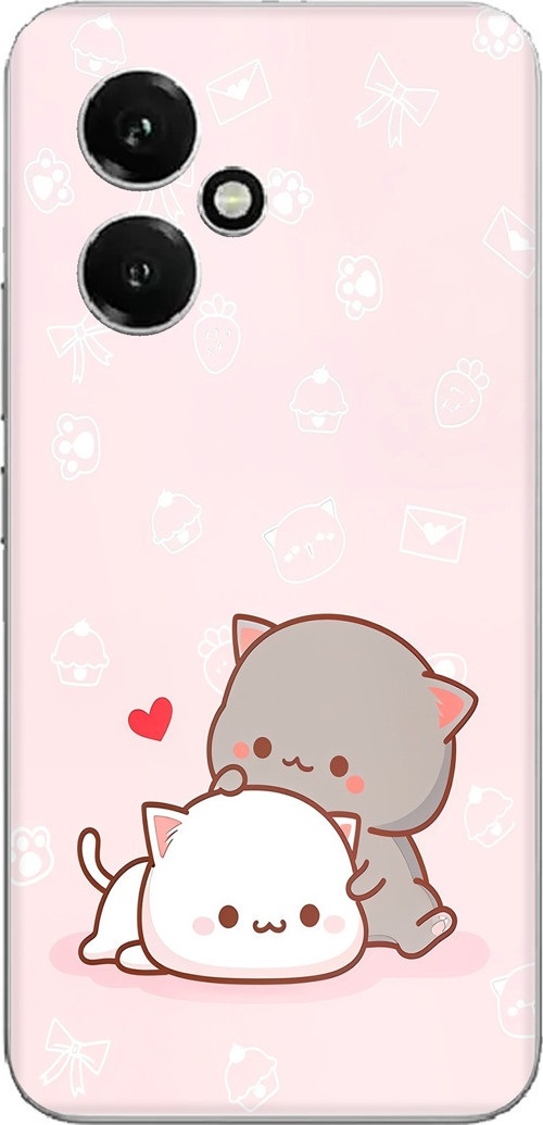 Honor 400 Uyumlu Sevimli ve Remontik Kediler Baskılı Silikon Kılıf