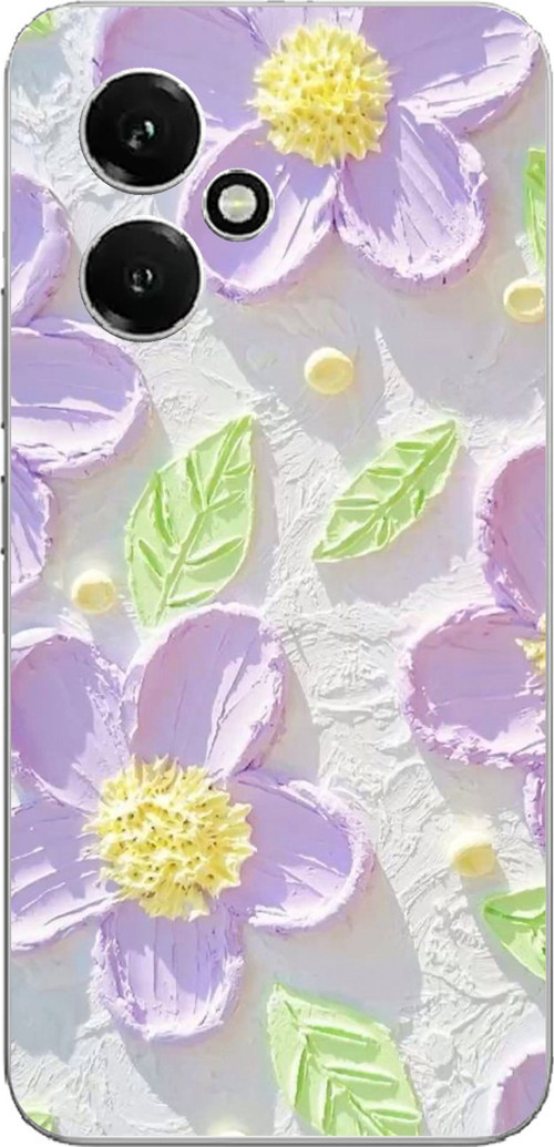 Honor 400 Uyumlu Mor Papatyalar Sulu Boya Baskılı Silikon Kılıf