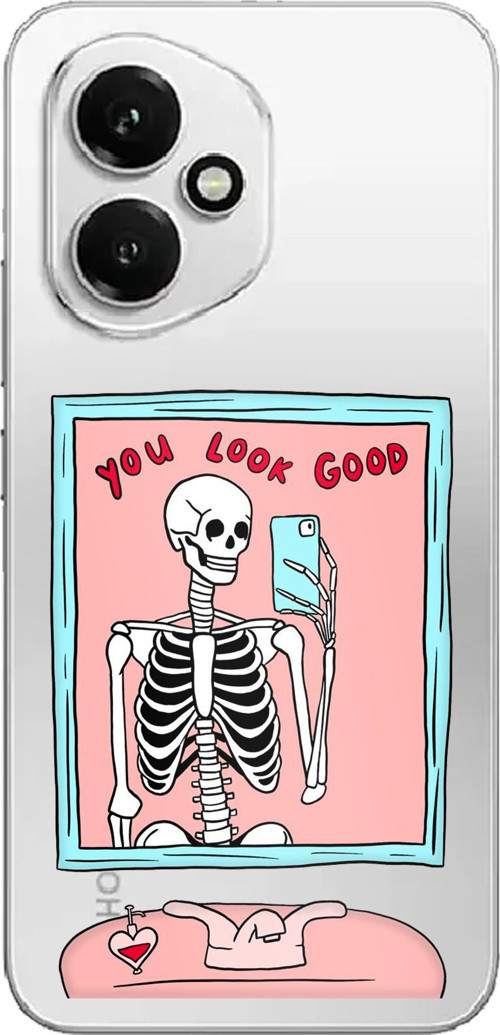 Honor 400 Uyumlu You Look Good İskelet Tasarımlı Baskılı Silikon Kılıf