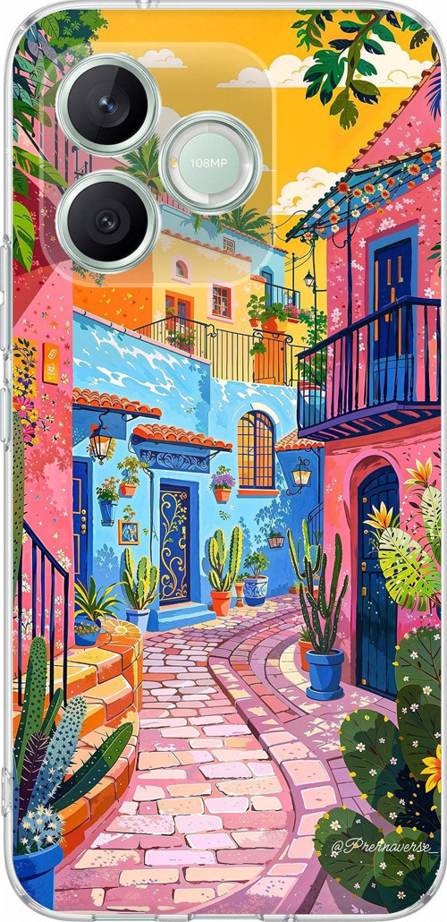 Honor 600 Lite Uyumlu Renkli Sanat Sokak Silikon Kılıf Baskılı Silikon Kılıf