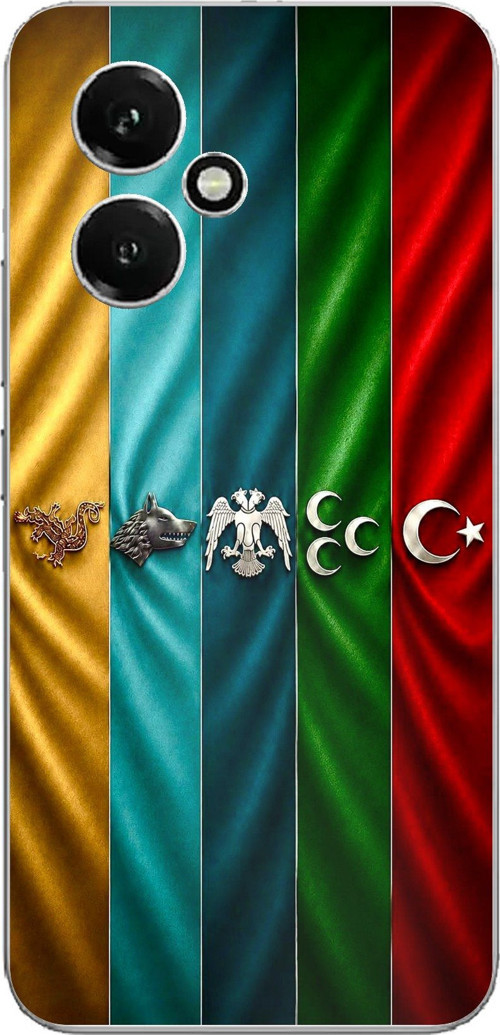 Honor 400 Uyumlu Tarihi Türk Devletleri Bayrakları Baskılı Silikon Kılıf