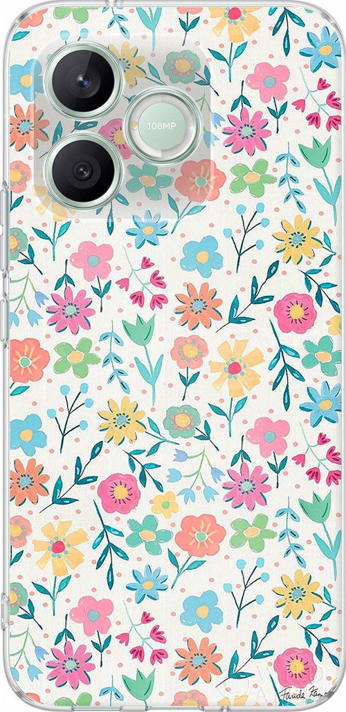 Honor 600 Lite Uyumlu Dekoratif Çiçekler Baskılı Silikon Kılıf