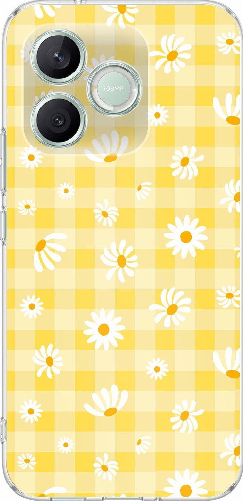 Honor 600 Lite Uyumlu Sarı Papatya Bahçesi Baskılı Silikon Kılıf