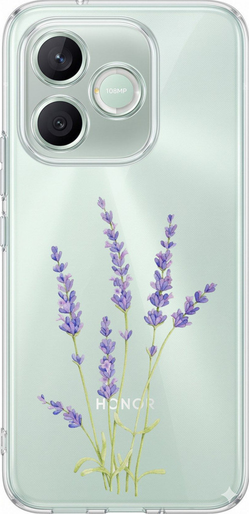 Honor 600 Lite Uyumlu Lavanta Çiçek Tasarımlı Baskılı Silikon Kılıf