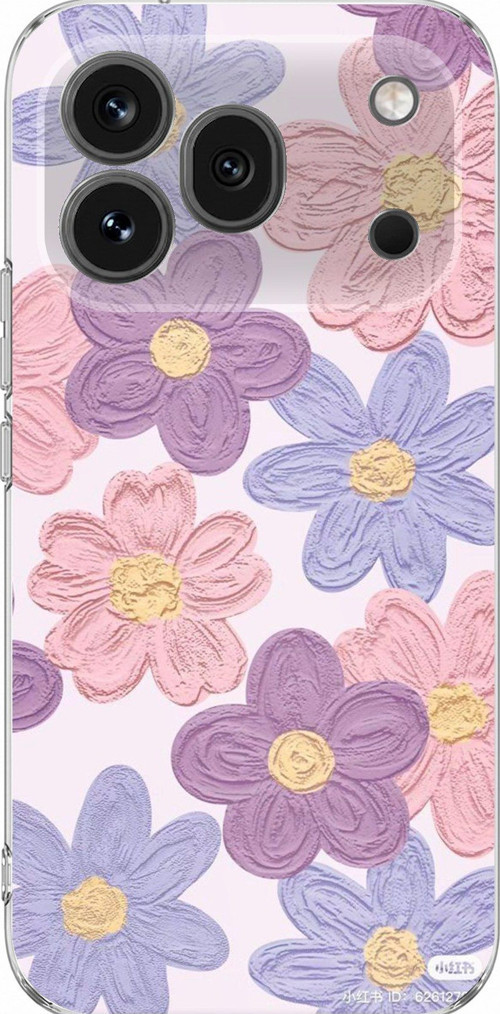 Honor 600 Pro Uyumlu Renkli Papatyalar Sulu Boya Baskılı Silikon Kılıf