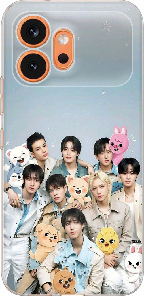 Honor 600 Uyumlu Tray Kids K-Pop Grubu ve SKZOO Temalı Baskılı Silikon Kılıf