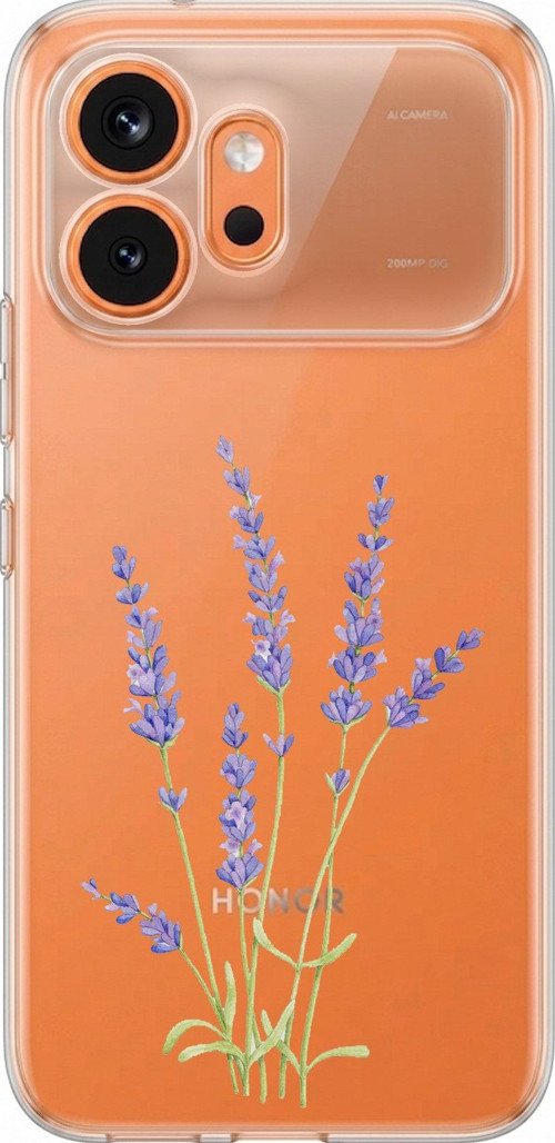 Honor 600 Uyumlu Lavanta Çiçek Tasarımlı Baskılı Silikon Kılıf