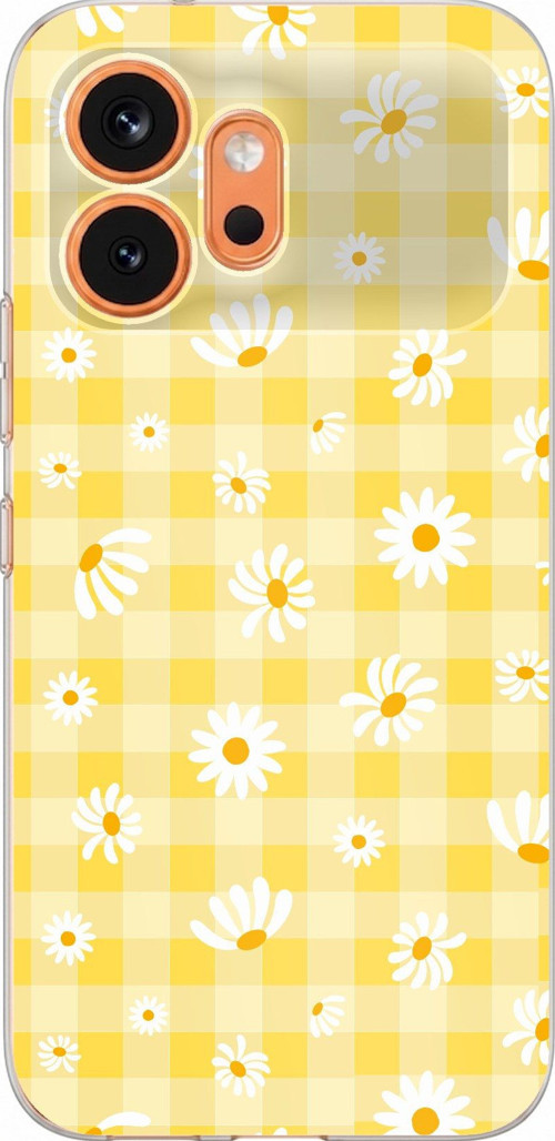 Honor 600 Uyumlu Sarı Papatya Bahçesi Baskılı Silikon Kılıf