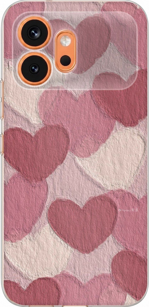 Honor 600 Uyumlu Pastel Gül Kurusu ve Pembe Kalpli Baskılı Silikon Kılıf