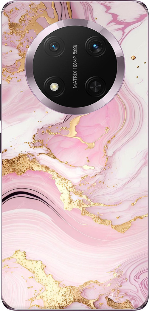 Honor Magic 7 Lite Uyumlu Pembe Mermer Baskılı Silikon Kılıf