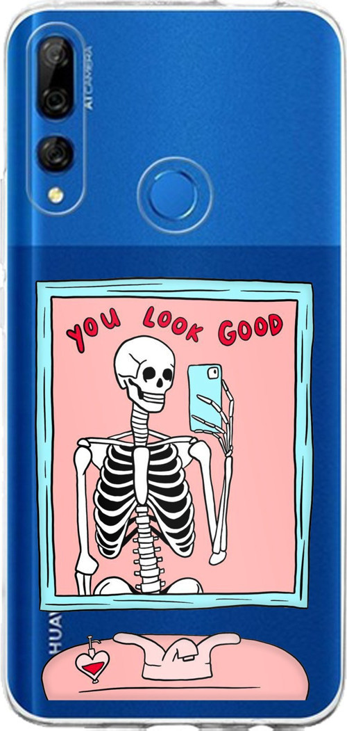 Honor 9X Uyumlu You Look Good İskelet Tasarımlı Baskılı Silikon Kılıf