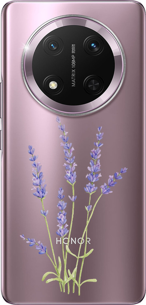Honor Magic 7 Lite Uyumlu Lavanta Çiçek Tasarımlı Baskılı Silikon Kılıf