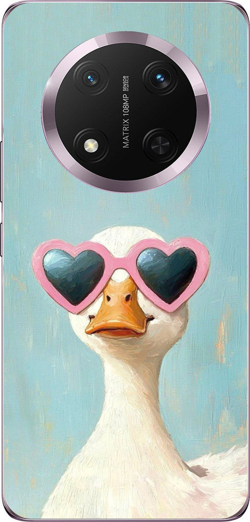 Honor Magic 7 Lite Uyumlu Yağlı Boya Pop-Art Ördek Baskılı Silikon Kılıf